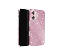 Coque Paillette pour iPhone 16 en Silicone et Polycarbonate Rose Poudré