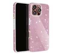 Coque Paillette pour iPhone 16 Pro Max Hybride Design Glamour Rose Poudré