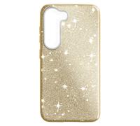 Coque Paillette pour Samsung Galaxy S23 Plus Hybride Semi-rigide Spark Case Dorée