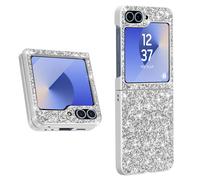 Coque Paillette pour Samsung Z Flip 6 Dos Rigide Contour Souple Argent