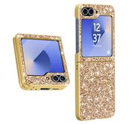 Coque Paillette pour Samsung Z Flip 6 Dos Rigide Contour Souple Dorée