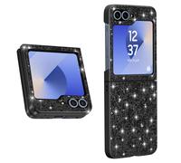 Coque Paillette pour Samsung Z Flip 6 Dos Rigide Contour Souple Noir
