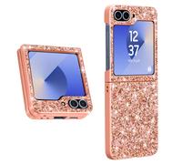 Coque Paillette pour Samsung Z Flip 6 Dos Rigide Contour Souple Rose champagne