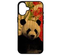 Coque Panda Pour Iphone 16+ Plus Bois Silicone Nature Ecologie Noir Ours Peinture Fleurs Animaux Design Ecolo Geant Vert De Apple