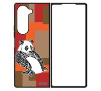 Coque Panda Pour Samsung Galaxy Z Fold 6 Silicone Chine 4g Telephone Cube Housse Case Animaux Asie Carré Marron De Made In France