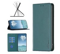 COQUE Para Motorola Moto G34 5G Phone Case Premium Cuir Dark Magnetic 3 Card Slots Wallet, Motorola Moto G34 5G protegido-Vert