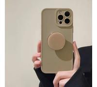 Coque Pare-Chocs Rétro En Silicone Souple,Couleur Unie,Mat,Avec Support,Pour Iphone 16 15 14 13 12 11 Pro Max.C4.For Iphone12