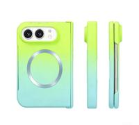 Coque PC Magnétique Pliable pour iphone pour couleur Dégradée(Green-Blue) | Design gradient unique, fermeture magnétique sécurisée, matériau PC pour durable, style élégant quotidien
