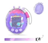 Coque PC transparente compatible avec Tamagotchi Paradise, avec chaîne en métal et bandoulière, résistante aux chocs, rayures et poussière, idéale pour la collection et l'utilisation mobile (Lila)