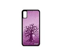 Coque peinture arbre iPhone XS silicone ecologie nature TPU telephone design violet housse foret 256 Go de vie rigide naturel