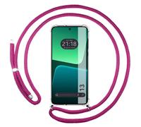 Coque Pendentif Transparent Compatible Avec Xiaomi 13 5G Cordon Rose Fuchsia