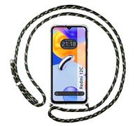 Coque Pendentif Transparent Compatible Avec Xiaomi Redmi 12C Avec Cordon Vert /D