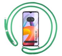 Coque Pendentif Transparent Compatible Avec Xiaomi Redmi A2 Avec Cordon Vert Eau