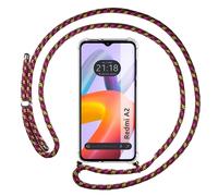 Coque Pendentif Transparent Compatible Avec Xiaomi Redmi A2 Cordon Rose / Silv