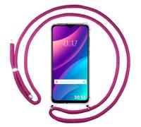 Coque Pendentif Transparent pour TCL 30 SE / 30E/306 Avec Cordon Rose Fuchsia