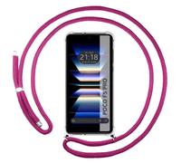 Coque Pendentif Transparent pour Xiaomi POCO F5 PRO 5G Avec Cordon Rose Fuchsia