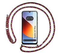 Coque Pendentif Transparent pour Xiaomi Redmi A7 Pro Avec Cordon Rose/Doré