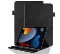 Coque per iPad 10,2 Pouce 9ème Génération 2021/iPad 8ème Gén 2020/iPad 7ème Gén 2019 Étui Cuir PU Housse de Protection Flip Portefeuille Cover Case avec Fonction Support, Noir
