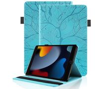 Coque per iPad 10,2 Pouce 9ème Génération 2021/iPad 8ème Gén 2020/iPad 7ème Gén 2019 Étui Cuir PU Housse de Protection Flip Portefeuille Cover Case avec Fonction Support, Turquoise