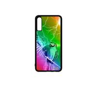 Coque perroquet A70 silicone animal portable housse orage oiseau multicolore eclair perruche animaux motif alu jaune Samsung galaxy
