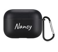 Coque personnalisée avec Nom Compatible avec Les AirPods Pro d'Apple, Coque Souple Personnalisée avec Style d'écriture Manuscrite (Noir)
