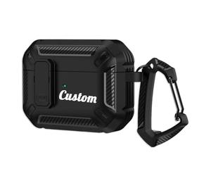 Coque personnalisée pour AirPods Pro 3/3e génération, verrouillage sécurisé avec texte, coque de protection rigide militaire personnalisée pour AirPod Pro3 Gen 2025, LED avant visible, fibre de