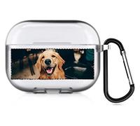 Coque personnalisée pour Airpods Pro avec Photo et Texte sur Les Deux Faces, en TPU Souple personnalisé pour Airpods Pro (Mat Semi-Transparent)