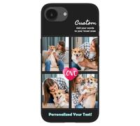 Coque personnalisée pour Apple iPhone 17e 5G de 2026 - Photos personnalisées avec motif texte, coque de protection personnalisée, en silicone TPU, mince, souple et résistant aux chocs, cadeau unique