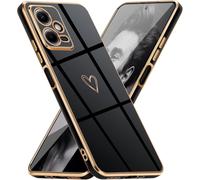 Coque Placage Pour Xiaomi Redmi Note 12 Pro 5g,Brillant Housse De Élégant De Coeur Conception Miroir Avec Protégé Camera Tpu Souple Anti-Rayures Antichoc Coque Pour Xiaomi Redmi Note 12 Pro 5g(Q395)