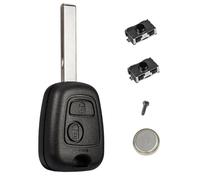 Coque Plip Clé Télécommande pour Peugeot 107 207 307 407 106 206 306 pour Citroen C1 C2 C3 C4 C5 +2 Switchs Bouton +Pile + Lame
