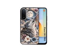 Coque POCO C81 PRO Loup et lune - Multicolore - Semi-rigide