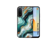 Coque Poco C81 Pro Noire motif Marbre Vert