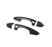 Coque Poignée Noire Compatible Avec Ford Pour Mustang 2015-2023 Poignée Porte Voiture Bol Décoration Couverture Garniture Autocollant Accessoires De Style Extérieur De Voiture