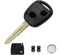 Coque porte-clés accessoires pièces de rechange housse de clé télécommande voiture 2 touches compatible avec Toyota Yaris (cache+clavis+commutateur+batterie) (coque, coquille)