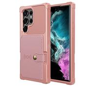 Coque Portefeuille Compatible avec Samsung Galaxy S23 Ultra Etui Porte-Cartes en Cuir de Premium Housse Antichoc en TPU Souple Magnétique Ultra Fine,Rose,for Samsung S23
