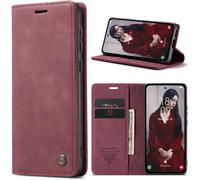 Coque Portefeuille Cuir Premium Pour Samsung Galaxy A55 5g - Étui Rabat Magnétique Avec Support, Rangement 2 Cartes & Poche, Vin Rouge