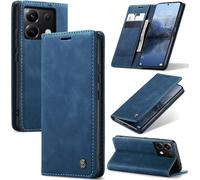 Coque Portefeuille Cuir Premium Pour Xiaomi Poco X6 5g - Étui Rabat Magnétique Avec Support Et Rangement 2 Cartes, Intérieur Tpu, Bleu