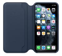 Coque Portefeuille En Cuir Genuine Apple iPhone 11 Pro Max - Bleu Profond - Neuf