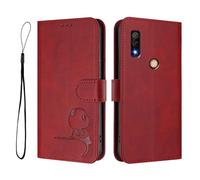 Coque Portefeuille en Cuir Synthétique pour Téléphone, Étui à Rabat avec Motif Chat Gravé, Protection RFID Anti-Piratage, Fonction Support pour Fujitsu Arrows We3-3