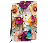 Coque Portefeuille Etui Housse pour Samsung Galaxy S21 Coque Paillette Fleur PU Cuir Flip Wallet Couverture pour Samsung Galaxy S21 Flip Folio Housse avec Motifs Floraux colorés
