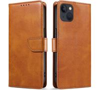 Coque Portefeuille Iphone 13 En Cuir Pu ¿ Étui De Protection Avec Fermeture Magnétique, Porte-Cartes Intégré Et Support Horizontal (Kaki)