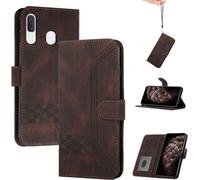 Coque Portefeuille Marron En Cuir Synthétique Pour Samsung Galaxy A20e/A10e ¿ 2 Fentes Cartes, Intérieur Tpu, Fermoir Magnétique Et Support
