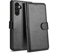 Coque portefeuille - MASSILIA TECH - GALAXY A25 - Cuir noir - Fermeture magnétique - 3 emplacements cartes