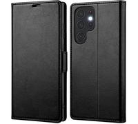 Coque portefeuille - MASSILIA TECH - GALAXY S22 ULTRA - simili cuir - 3 emplacements cartes - noir