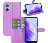 Coque Portefeuille Pour Blackview A52 - Étui Cuir Pu Antichoc Avec Bumper Silicone, Porte-Cartes & Béquille, Fermeture Magnétique - Violet