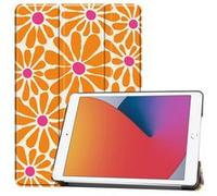 imoshion Coque tablette Design Trifold pour Apple iPad 9 (2021) 10.2 pouces / iPad 8 (2020) 10.2 pouces / iPad 7 (2019) 10.2 pouces - Orange Flower Connect