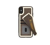 Coque Portefeuille pour iPhone X avec Poche Zippée et Protection d'Écran Zizo Marron foncé