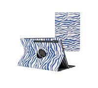 imoshion Coque Design rotatif à 360° pour Samsung Galaxy Tab S10 Ultra / Tab S9 Ultra - White Blue Stripes