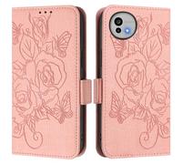 Coque Portefeuille pour Sharp Aquos R11, Cuir PU à Motif et Papillon, Protection RFID, Fonction Support, Fermeture Magnétique avec Cordon à Main.A04