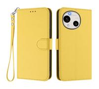 Coque Portefeuille pour Sharp Aquos R11 Étui, Silicone Flip Case Antichoc Cuir Housse avec 360 Degrés Protection Cover-Jaune